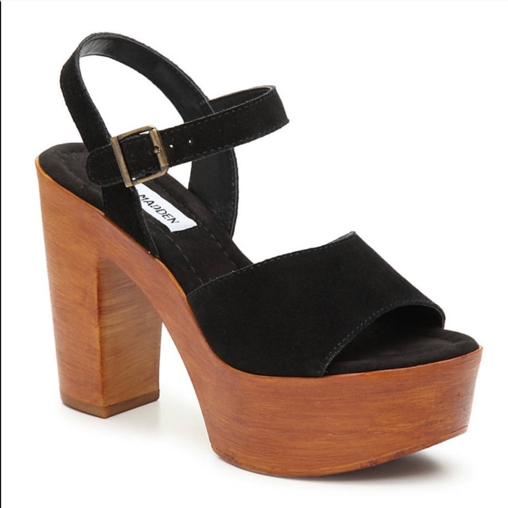 Steve Madden Black Suede ‘Clique’ Platform Heel
